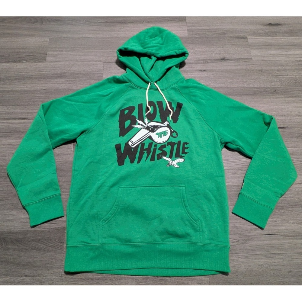 Homage Philadelphia Eagles Green Blow The Whistle Hoodie Sweatshirt Size XL‎
